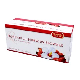 3 Crown Rosehip & Hibiscus Flowers Tea 20 Bags - Pack of 3 (60 Bags)