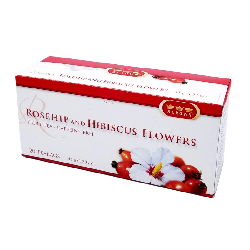 3 Crown Rosehip & Hibiscus Flowers Tea 20 Bags -