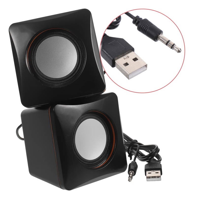 Angoily Computer Audio Speakers Mini Speaker for Desktop Portable Design