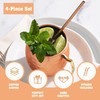 Craft Trade 16oz/500ml Pure Copper Moscow Mule Mugs with 4