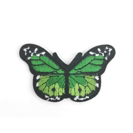 GREEN Butterfly Iron on Embroidered Patches Sew Applique Repair Patch 1584