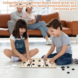 Fast Sling Puck Game, Slingshot Hockey Game, 2 in 1 Table Ice Hockey Winner Board Party Game Toy for Parent-Child Interactive Toy for Family Kids Adults.