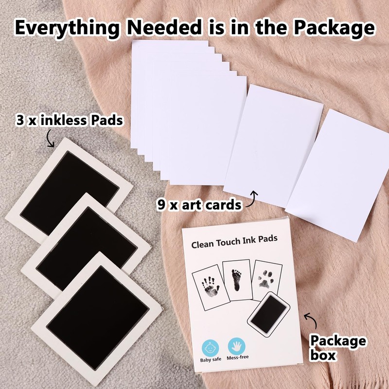 Zemiu Baby Handprint and Footprint L Standard 10x8 cm,3 Pcs