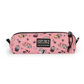 Legami - My Pencil Case, Zipper, Recycled Plastic, Durable, Spacious, Practical, School Pencil Case, Office Case, 22 x 6 cm, pink, SUSHI CAT
