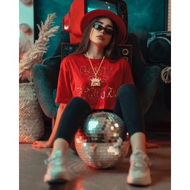 JKJF Crown King Pendant Necklace Bling Hip Hop King Necklace Rock Rapper Gold Chain 80s 90s Costume Accessories for Men Cosplay Theme Party - Gold