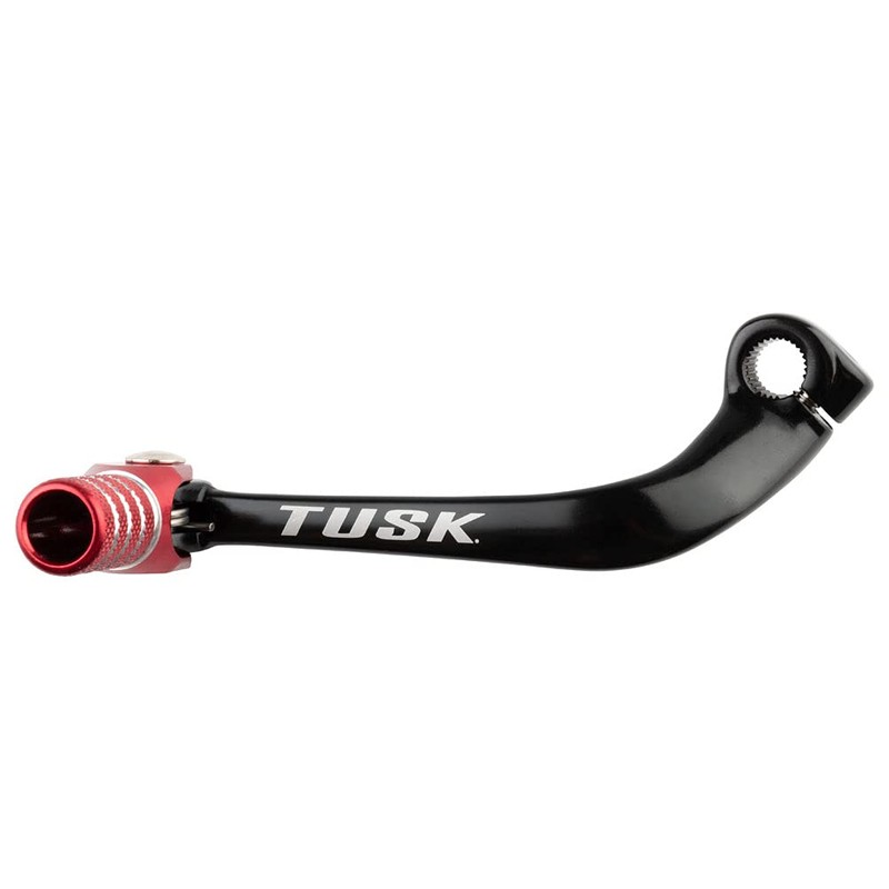 Tusk Folding Shift Lever +10mm Black/Red Tip Compatible with Honda
