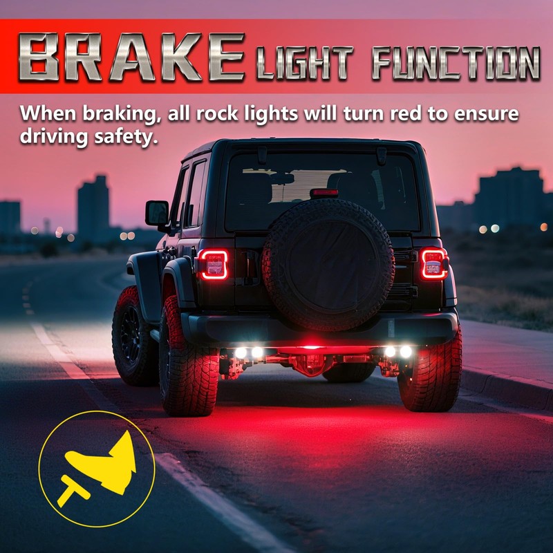 8Pods Segmented Alloy RGB LED Rock Lights for Jeeps Trucks