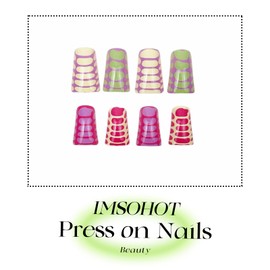 IMSOHOT Colorful Crocodile Print Press on Nails Medium Duck Fake Nails Cute Glossy False Nails with Duckbill Designs Full Cover Artificial Glue on Nails Duck Feet Stick on Nails for Women