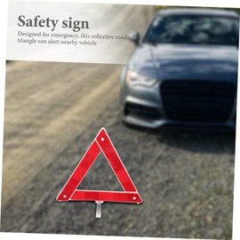 Gatuida 3pcs Foldable Roadside Reflective Triangle Safety Sign Emergency Road Alert Sturdy Plastic for Car Warning