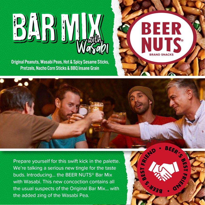 BEER NUTS Variety Pack, Habanero Bar Mix, 12oz Cantina Mix