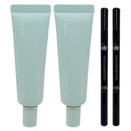 Innisfree No Sebum Blur Primer x 2 + Eyebrow Dark Brown x 2 / 이니스프리 노세범 블러 프라이머 2개+아이브로우 흑갈색 2개