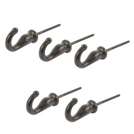 Hammer and Tongs - Screw Hook - W20mm x H35mm - Black - Pack of 5
