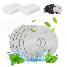 PAPIFEED 5 Pack Replacement Filters & 2 Pack Replacement Pre-Filter Sponges for 84oz/2.5L Induction Cat Water Fountain Automatic Pet Dispenser