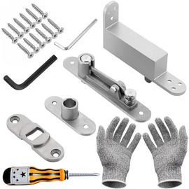 Self Closing Door Pivot Hinges, Heavy Duty Hinge for Wood Doors, 360 Degree Shaft Stainless Steel Hidden Hinges System, Adjustable Speed Hidden Door Hinges