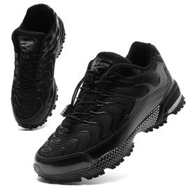 WETIKE Mesh Slip On Lightweight Running Sneakers, Classic Black 2, 5 Big Kid