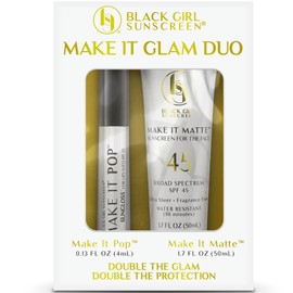 BLACK GIRL SUNSCREEN BLACK GIRL SUNSCREEN C Face & Lip Sunscreen Make It Glam Duo C 1 SPF 45 Make it Matte Clear Sunscreen for Face & 1 Make it Pop SPF 50 Sungloss for Protected Poppin' Lips