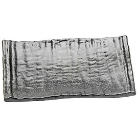 Mino Ware 213-22-41E Pottery Plate, Oxidized Black