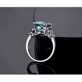 Fashion Vintage Blue Gem Butterfly Ring in Sterling Silver 5.0 Carat AAA Aquamarine Ring Eternity Engagement Wedding Rings Women's Cocktail Party Rings Sizes 6-10 641 (6)