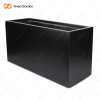 Large Rectangular Black Galvanized Steel Planter Boxes Outdoor Garden Flower