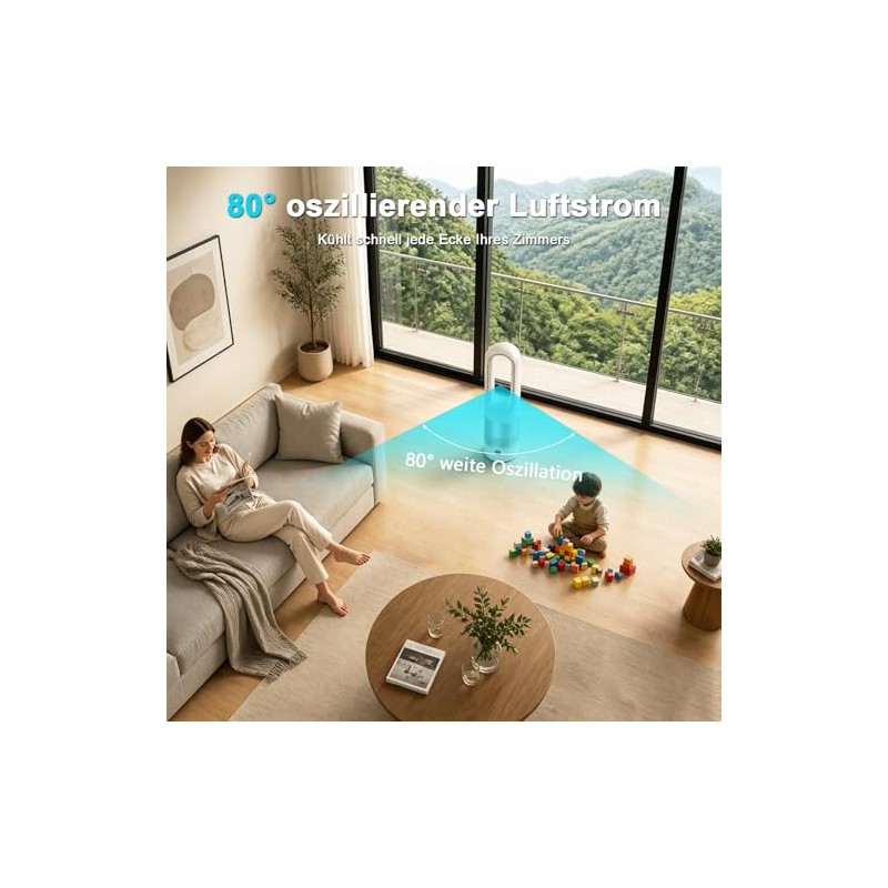 Rotorless Fan with Remote Control, Tower Fan, Cooling Ace Fan,
