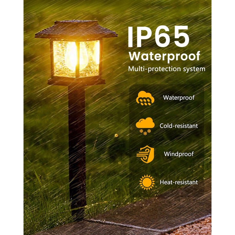 Albelt Solar Pathyway Lights Outdoor, 8 Pack Waterproof Solar Garden