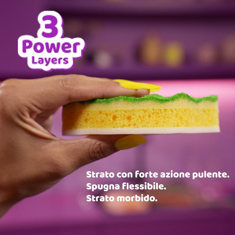 Vileda, Punch, Set da 4 Spugne Cucina | Quattro Spugne.