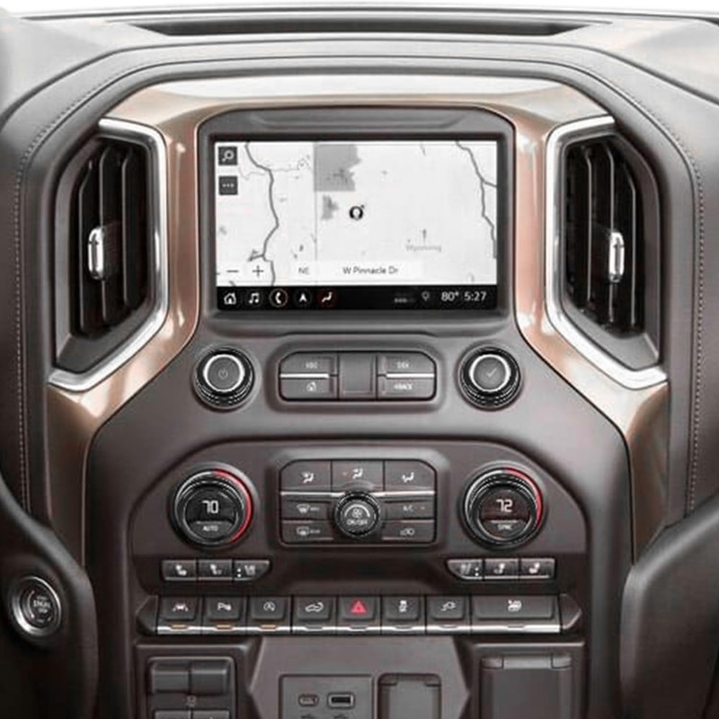CheroCar Radio AC Knobs Cover Center Console for Chevy Silverado