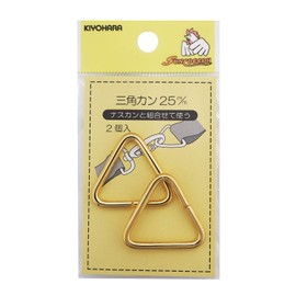 KIYOHARA SUN13-185 Triangular Ring 1.0 inches (25 mm), Real Gold, 2 Pieces