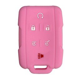 Key Fob Cover Tahoe Denali: 6 Buttons Remote Case Protector Fit for Chevy Suburban GMC Tahoe Yukon XL Denali 84540864 13577766 13577767 7812A32337100 M3N32337100 2015 2016 2017 2018 2019 2020 (Pink)