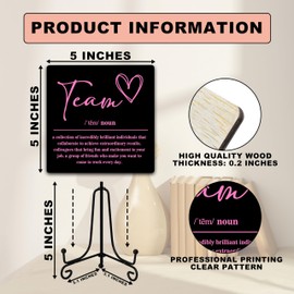 Inspirational Team Noun Office Decor Home Decor, Rustic Farmhouse Decor, Coworker Gifts for Women Men, Home Office Desk Shelf Decoration, Team Definition Teamwork Sign, 5" x 5"-E07