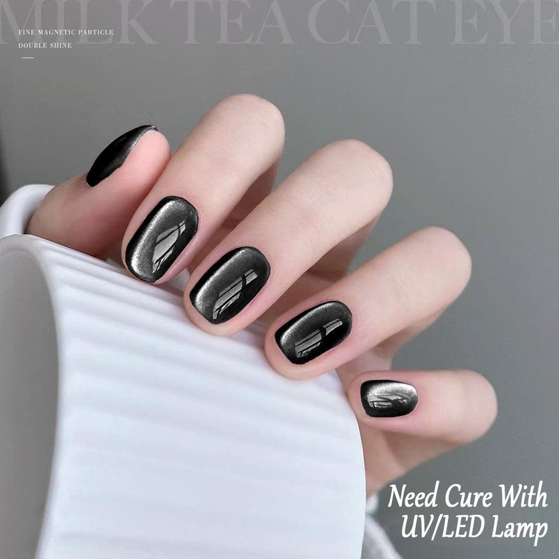 IFFANSHU Cat Eye Gel Nail Polish, Black Cat Eye Gel