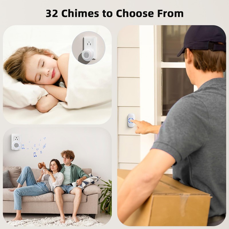 Wireless Doorbell • PHYSEN • Doorbell Chime Kits with 1