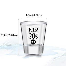 Mokoart 30th Birthday Shot Glass - RIP 20s Birthday Gifts for Her 2oz Shot Glass Best 30 Birthday Decorations Gifts Ieda for Women 30 Decorations