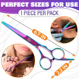 Hair Cut Scissors for Hairstylist - 6.5x2.2" Haircutting Scissors for Professionals, Durable & Lightweight Stainless Steel, Adjustable Screw & Curved Finger Rest - Gret as Valentines Day Gift for Her