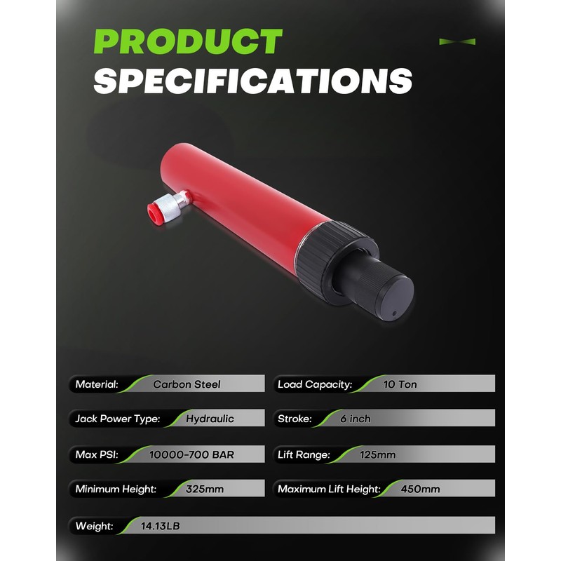 Hydraulic Hand Pump 10 Ton Auto Body Frame Repair Tool