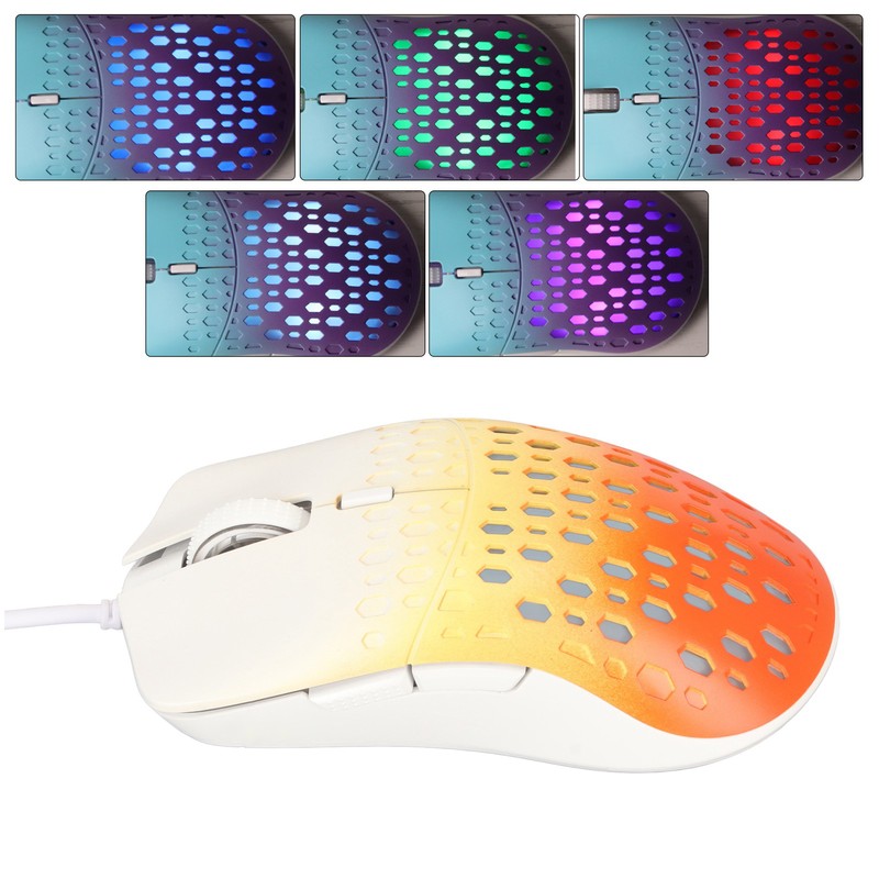 Wired Gaming Mouse with 7 RGB 3600DPI Lightweight Ergonomics Breathable