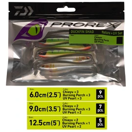 Daiwa Prorex Duckfin UV & Nature Set 6.0 cm SHAD Set - Rubber Fish Fishing Set