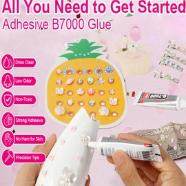 B-7000 Glue Clear for Rhinestone Crafts 15ML B7000 Glue Clear with Precision Tip -The Ultimate GLUES B7000 Adhesive for Jewelry Metal Stone Nails Art Glass Leather Wood Model Shoe (4x0.5oz)