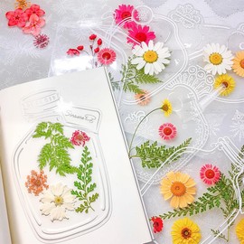 40PCS Transparent Dried Flower Bookmarks, Floral DIY Bookmarks for Women, Handmade Pressed Book Mark Stickers Set (Does Not Include Dried Flowers Scrapbook Accessories