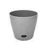 7 Inch Self-Watering Bamboo Planter (Gray) - Round - Bamboo