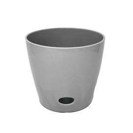 7 Inch Self-Watering Bamboo Planter (Gray) - Round - Bamboo Fiber - No Overwatering or Root Rot