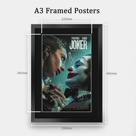 HWC Trading Joker 2 The Cast Joaquin Phoenix Gifts Printed Poster Signed Autograph Picture for Movie Memorabilia Fans - A3 Framed