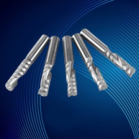 5 Pieces 6 mm Shank Carbide Single Flute End Mill CNC Router Cutter for Wood Aluminium Steel