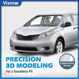 Vizotae Headlights Assembly for 2011-2020 Toyota Sienna Halogen Headlamp Replacement, High/Low Beam W/Bulbs, Driver & Passenger Side