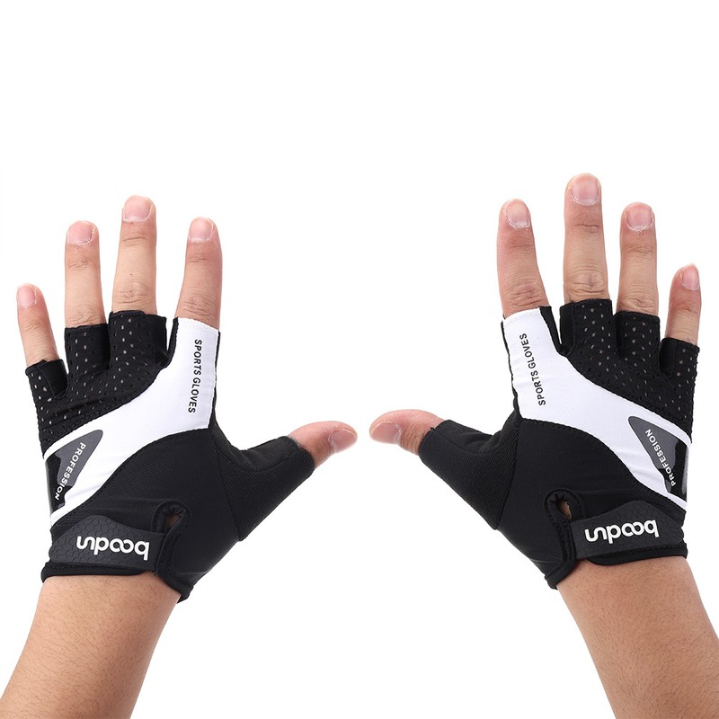 BOODUN 1 Pair Unisex Mountain Bike Breathable Half Finger Gloves