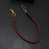 Rockyu Men's Genuine Leather Braided Brown Pant Chain Wallet Chain