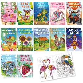Funrous 24 Pcs Assorted Coloring Books Bulk for Kids Dinosaur Animal Unicorn Space Hawaii Truck Flower Food Coloring Books DIY Mandala Activity Crafts for Home School Classroom Birthday Party Favors