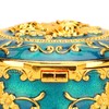 Retro Round Trinket Storage Organizer with Rose Pattern Round Metal