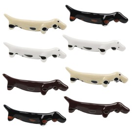 Opexicos 8Pcs Chopsticks Rack Cute Ceramic Dachshund Dog Tableware Frame Restaurant Accessories Stand Holder Dining Table Decoration Household Ornament