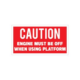 Wilson Graphics Inc. CUSTOM Caution Engine Must be Off Vinyl Decal 4.25" wide x 2.25" tall
